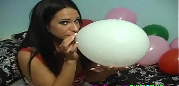  Balloon Blowing Teen with Big Tits